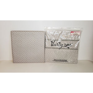 Thirty-One Bulletin Board and Pocket Board Taupe Dancing Dot Pattern